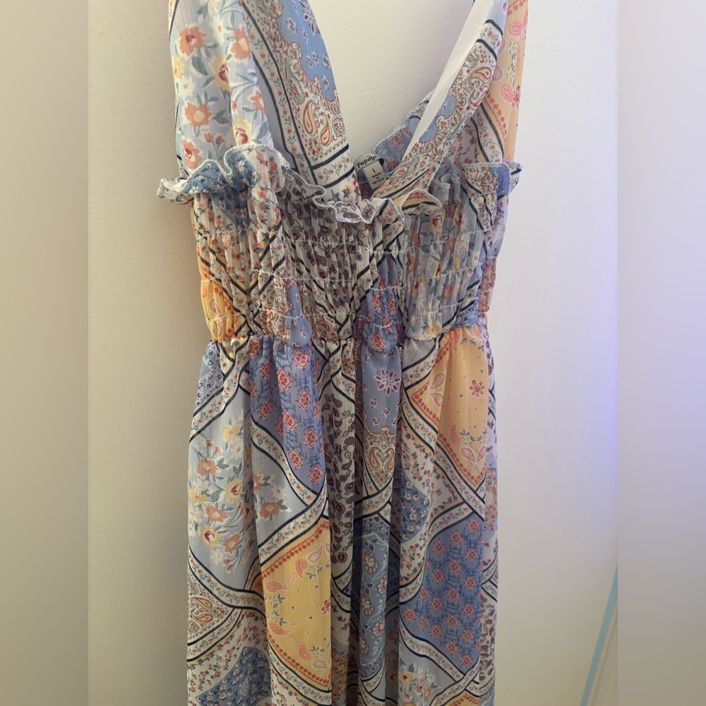 Papaya Patchwork Style Mini Sundress - image 4